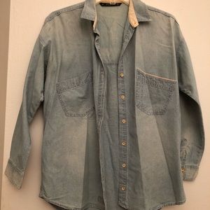 Zara oversized chambray denim button down